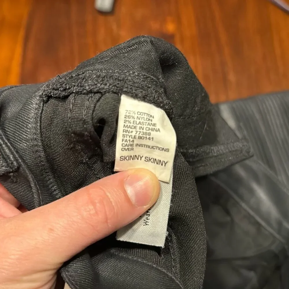 Madewell Skinny Skinny Black Biker Moto Jeans Women’s US 26 - Picture 8 of 9